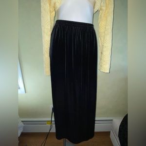 Caribou black velvet look maxi skirt -size M